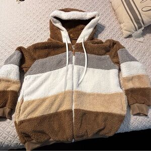 Cozy Striped Sherpa Hoodie